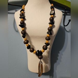 Polymer Clay Feather Necklace